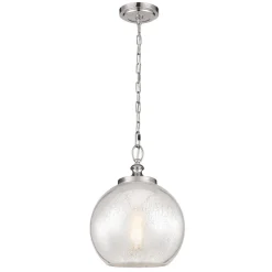 Elstead Pendelleuchte FINYA Kugel Silber kürzbar Ø30cm< Hängelampen|Kugellampen