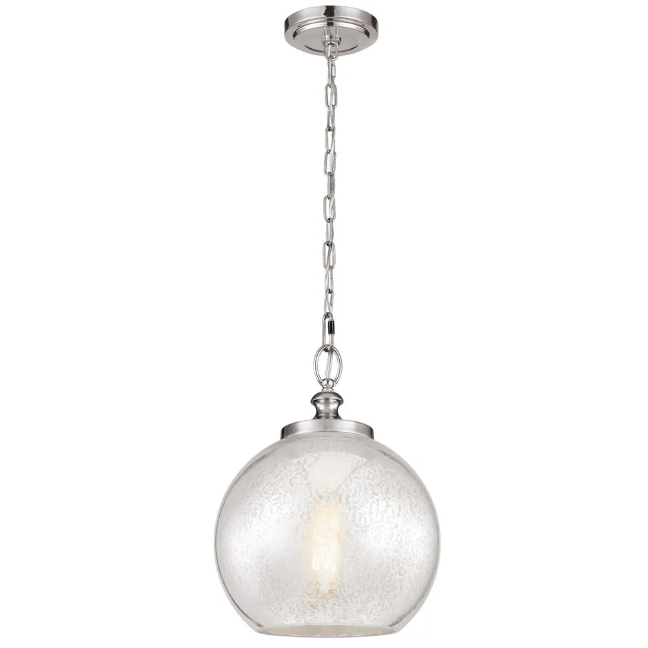 Elstead Pendelleuchte FINYA Kugel Silber kürzbar Ø30cm< Hängelampen|Kugellampen