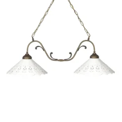 Hängelampen|Feuchtraumleuchten*Giovanni Battista Pendelleuchte 2-flammig B: 83,5 cm Keramik Messing E27