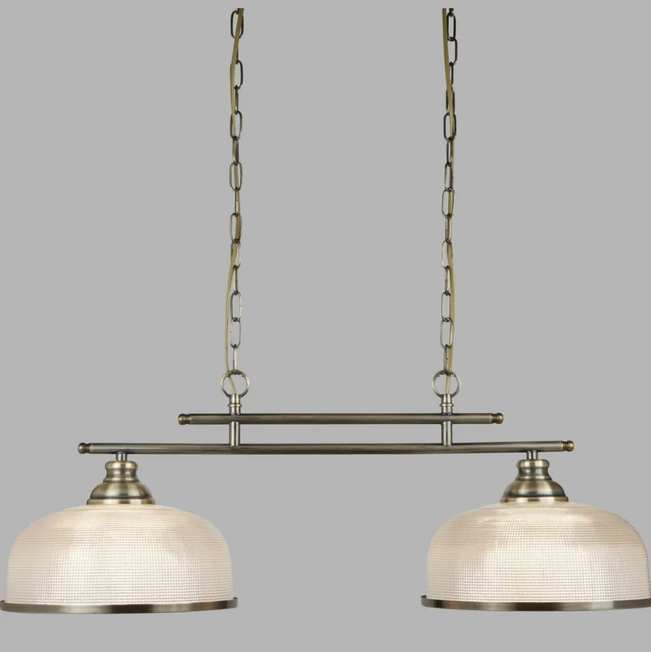 Searchlight Pendelleuchte 2-flammig E27 Glas Metall B: 75 cm Jugendstil< Hängelampen|Wohnzimmerlampen