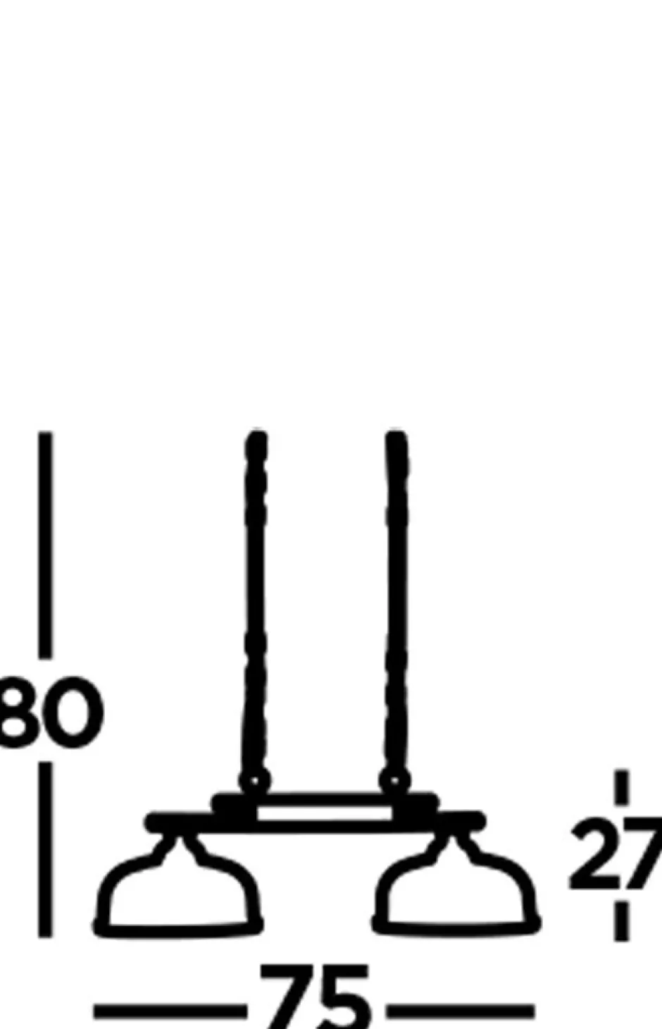 Searchlight Pendelleuchte 2-flammig E27 Glas Metall B: 75 cm Jugendstil< Hängelampen|Wohnzimmerlampen