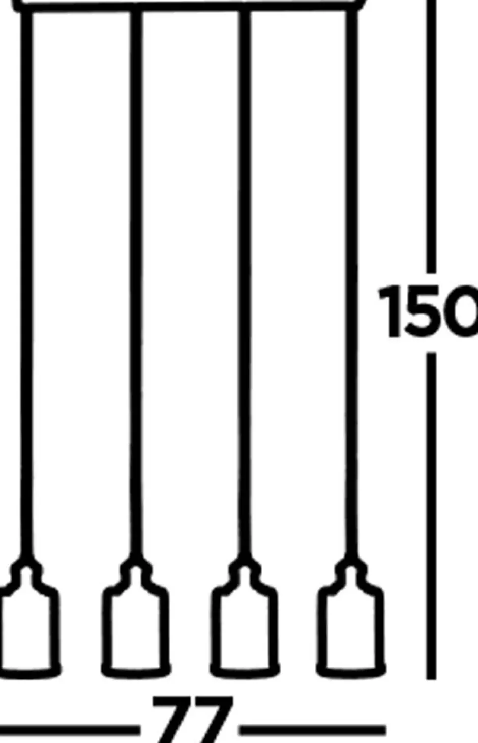 Searchlight Pendelleuchte 4-flammig E27 Glas Metall Vintage LOGAN< Hängelampen|Esszimmer Lampen