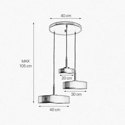Giovanni Battista Pendelleuchte 3-flammig E27 in Schwarz matt Gold Retro< Hängelampen|Bürolampen