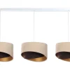 Bürolampen|Wohnzimmerlampen*BPS Koncept Pendelleuchte 3-flammig E27 in Weiß Beige Braun Gold
