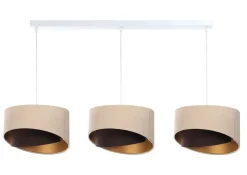 Bürolampen|Wohnzimmerlampen*BPS Koncept Pendelleuchte 3-flammig E27 in Weiß Beige Braun Gold