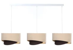 Bürolampen|Wohnzimmerlampen*BPS Koncept Pendelleuchte 3-flammig E27 in Weiß Beige Braun Gold