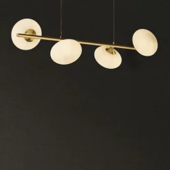 Searchlight Pendelleuchte 4-flammig G9 in Messing matt Weiß< Hängelampen|Bürolampen