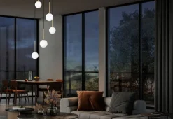 Nowodvorski Pendelleuchte 5-flammig G9 in Schwarz Weiß Gold matt< Wohnzimmerlampen|Glaslampen