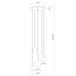 Nowodvorski Pendelleuchte 5-flammig G9 in Schwarz Weiß Gold matt< Wohnzimmerlampen|Glaslampen