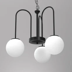 Luminex Pendelleuchte 3-flammig Glas Metall E14 Ø51 cm rund< Hängelampen|Bürolampen