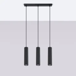 Sollux Pendelleuchte 3-flammig GU10 B: 45 cm Schwarz Modern BERTA< Hängelampen|Wohnzimmerlampen