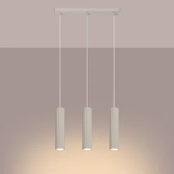 Hängelampen|Wohnzimmerlampen*Sollux Pendelleuchte 3-flammig GU10 B: 45 cm in Creme Modern