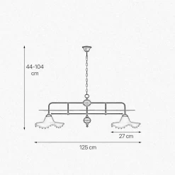 Giovanni Battista Pendelleuchte 2-flammig in Bronze Antik Weiß E27 Messing Glas< Hängelampen|Bürolampen