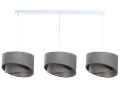 Hängelampen|Bürolampen*BPS Koncept Pendelleuchte 3-flammig in Weiß Grau Silber E27 Stoff