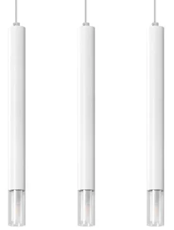 Moderne Lampen|Wohnzimmerlampen*Sollux Pendelleuchte 3-flammig Metall Glas Weiß B: 45 cm