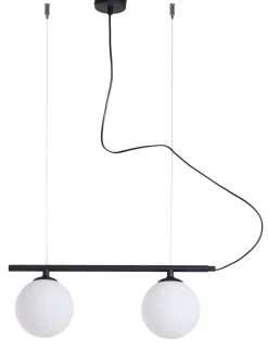 ALDEX Pendelleuchte 2-flammig Schwarz Weiß E14 Glas Metall< Bürolampen|Feuchtraumleuchten