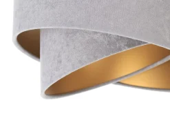 BPS Koncept Pendelleuchte 3-flammig Schwarz Grau Gold E27 Velours Optik< Hängelampen|Bürolampen