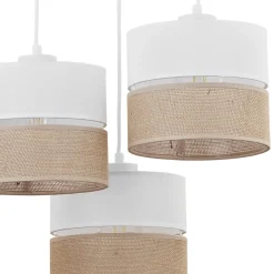 Wohnzimmerlampen|Stofflampen*TK Lighting Pendelleuchte 3-flammig Stoff Jute Boho E27 Modern