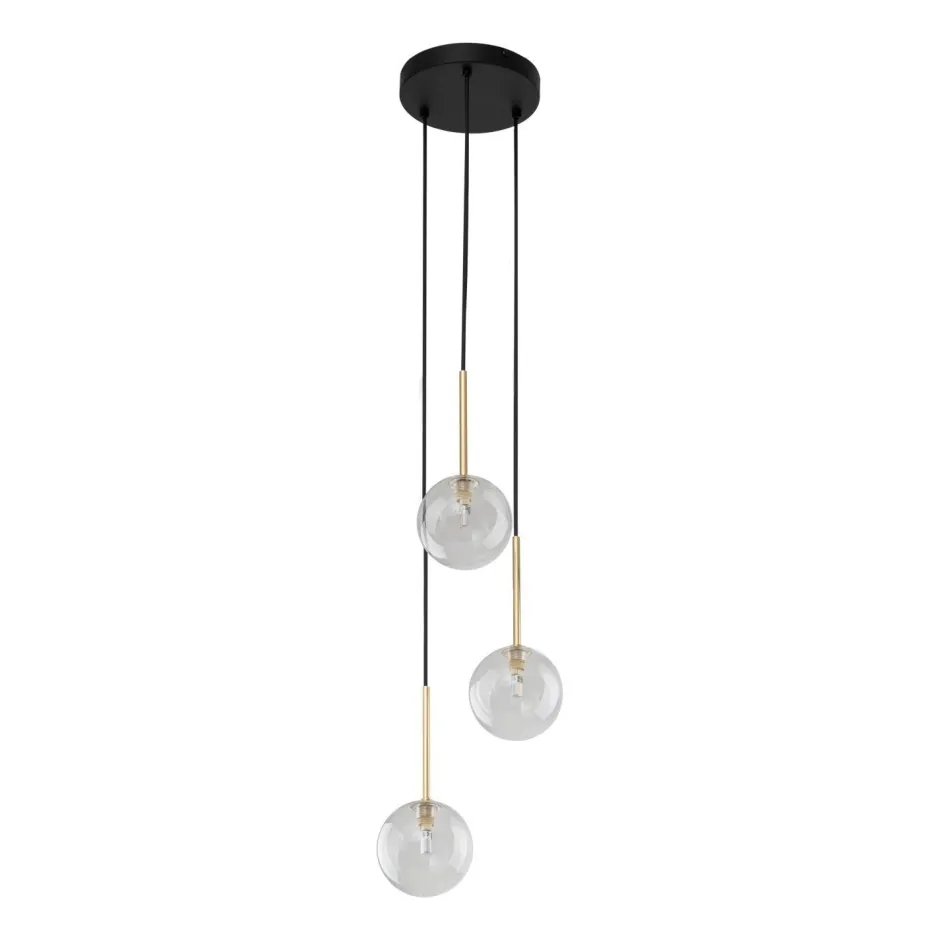 Hängelampen|Esszimmer Lampen*TK Lighting Pendelleuchte 3-flammig verstellbar Glas Metall Ø 25 cm G9