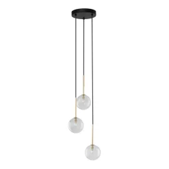 Hängelampen|Esszimmer Lampen*TK Lighting Pendelleuchte 3-flammig verstellbar Glas Metall Ø 25 cm G9