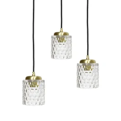 Hängelampen|Bürolampen*Giovanni Battista Pendelleuchte 3-flammig verstellbar Messing Eisen Glas Ø 45 cm