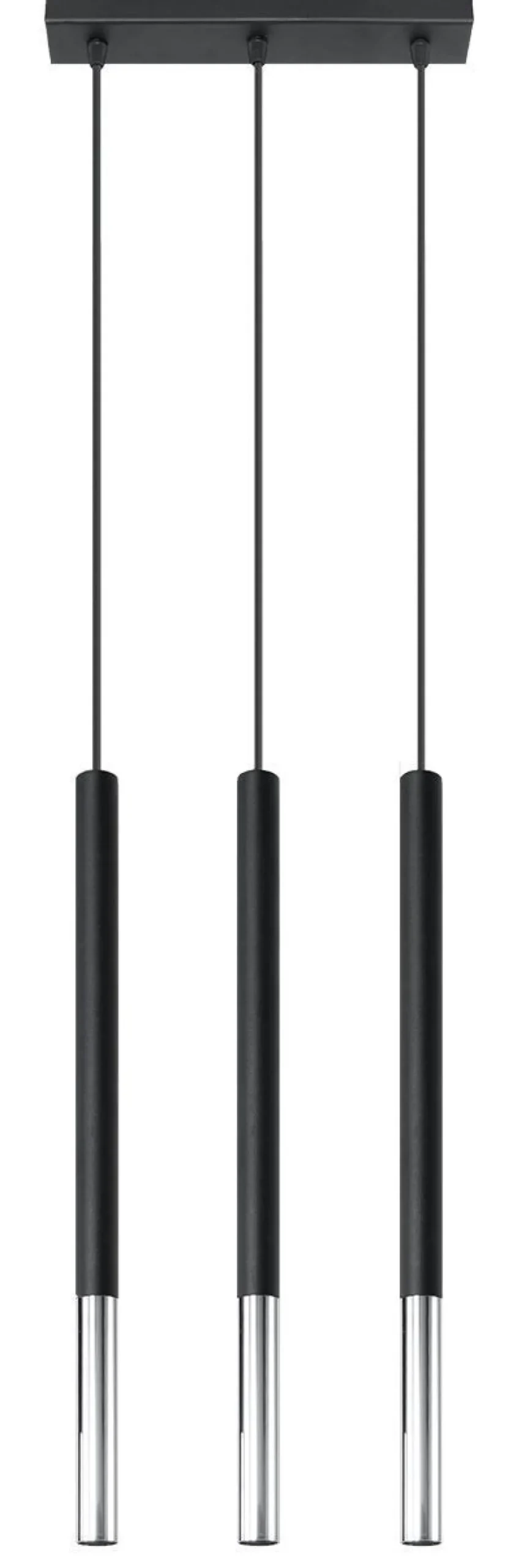 Sollux Pendelleuchte GALKA 3-flammig verstellbar Schwarz Chrom< Moderne Lampen|Wohnzimmerlampen