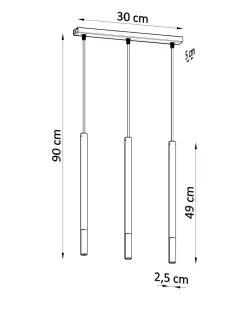 Sollux Pendelleuchte GALKA 3-flammig verstellbar Schwarz Chrom< Moderne Lampen|Wohnzimmerlampen