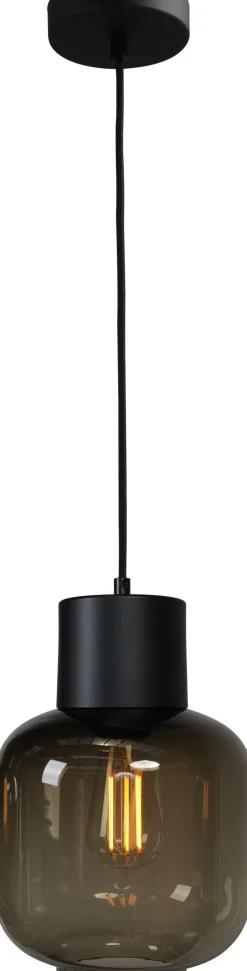 Masterlight Pendelleuchte Glas Ø 20 cm Schwarz E27 Esstisch ELYA< Hängelampen|Glaslampen