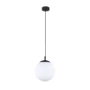 Wohnzimmerlampen|Glaslampen*TK Lighting Pendelleuchte Glas Kugel Ø 25 cm Schwarz Weiß E27 BRYCE