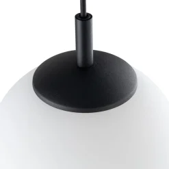 Wohnzimmerlampen|Glaslampen*TK Lighting Pendelleuchte Glas Kugel Ø 25 cm Schwarz Weiß E27 BRYCE