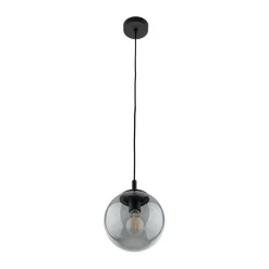 Hängelampen|Esszimmer Lampen*TK Lighting Pendelleuchte Glas Kugel Ø 30 cm Schwarz Grau E27 BRYCE