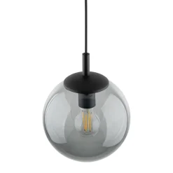 Hängelampen|Esszimmer Lampen*TK Lighting Pendelleuchte Glas Kugel Ø 30 cm Schwarz Grau E27 BRYCE