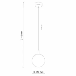 Jugendstil Lampen|Kugellampen*TK Lighting Pendelleuchte Glas Kugel Ø 21 cm in Gold verstellbar