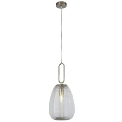 Hängelampen|Esszimmer Lampen*Searchlight Pendelleuchte Glas Metall Ø 24 cm H: 1,3 m verstellbar E27