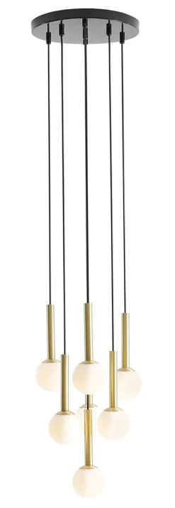 Hängelampen|Bürolampen*ALDEX Pendelleuchte Glas Metall in Schwarz Messing G9 elegant