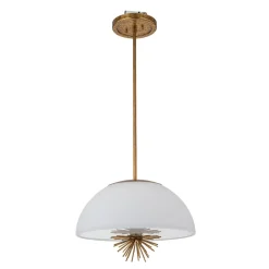 Hängelampen|Bürolampen*Elstead Pendelleuchte Glas Metall D: 45,7 cm rund 3x E14 verstellbar