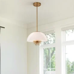 Hängelampen|Bürolampen*Elstead Pendelleuchte Glas Metall D: 45,7 cm rund 3x E14 verstellbar