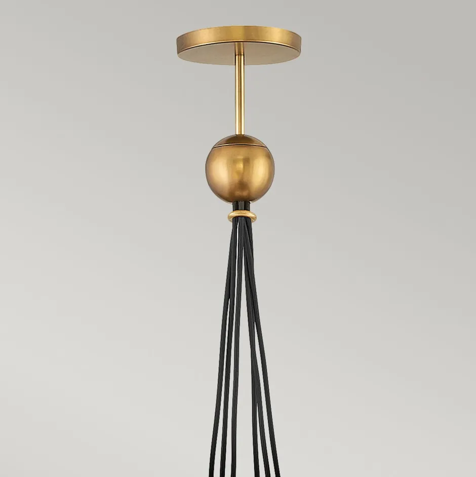 Elstead Pendelleuchte Glas Metall E27 B: 58,9 cm Kugelschirm< Bürolampen|Wohnzimmerlampen