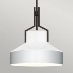 Hängelampen|Esszimmer Lampen*Elstead Pendelleuchte Glas Metall E27 in Bronze Antik Weiß