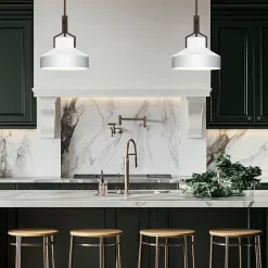 Hängelampen|Esszimmer Lampen*Elstead Pendelleuchte Glas Metall E27 in Bronze Antik Weiß