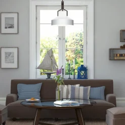 Hängelampen|Esszimmer Lampen*Elstead Pendelleuchte Glas Metall E27 in Bronze Antik Weiß