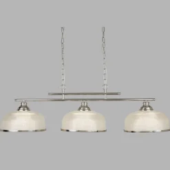 Hängelampen|Esszimmer Lampen*Searchlight Pendelleuchte Glas Metall B: 99 cm H: max. 1,2 m in Silber