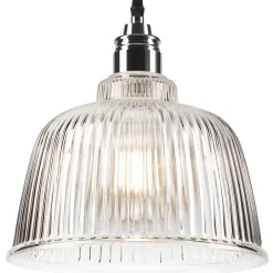 Lamkur Pendelleuchte Glas Metall E27 Ø 28 cm Vintage Esszimmer< Küchenlampen|Vintage Lampen