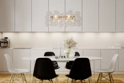 By Rydéns Pendelleuchte Glas Metall L: 80 cm H: max. 120 cm in Gold< Hängelampen|Bürolampen