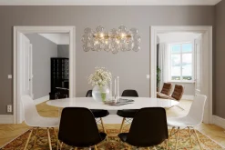 By Rydéns Pendelleuchte Glas Metall L: 80 cm H: max. 120 cm in Gold< Hängelampen|Bürolampen