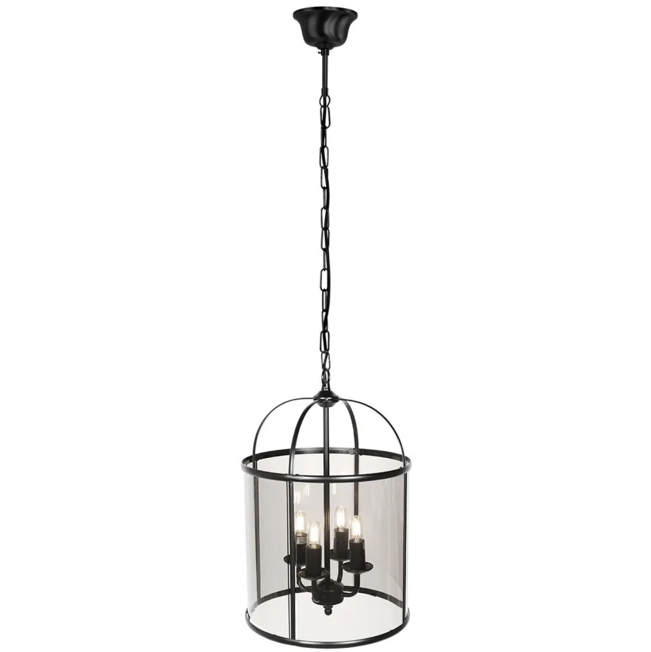 Steinhauer Pendelleuchte Glas Metall Schwarz Rauchgrau B:31 cm E14< Hängelampen|Bürolampen