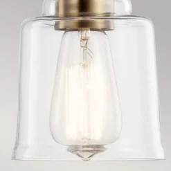 Elstead Pendelleuchte Glas Metall Ø 12,4 cm Vintage in Messing< Hängelampen|Bürolampen