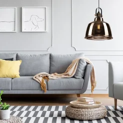 Lamkur Pendelleuchte Glas Schirm Industrial Vintage E27< Hängelampen|Industrie Lampen