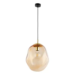 Hängelampen|Esszimmer Lampen*TK Lighting Pendelleuchte Glas Schirm in Bernstein Gold E27 Esstisch