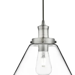 Searchlight Pendelleuchte Glas Vintage Ø 29 cm in Silber Klar< Hängelampen|Esszimmer Lampen
